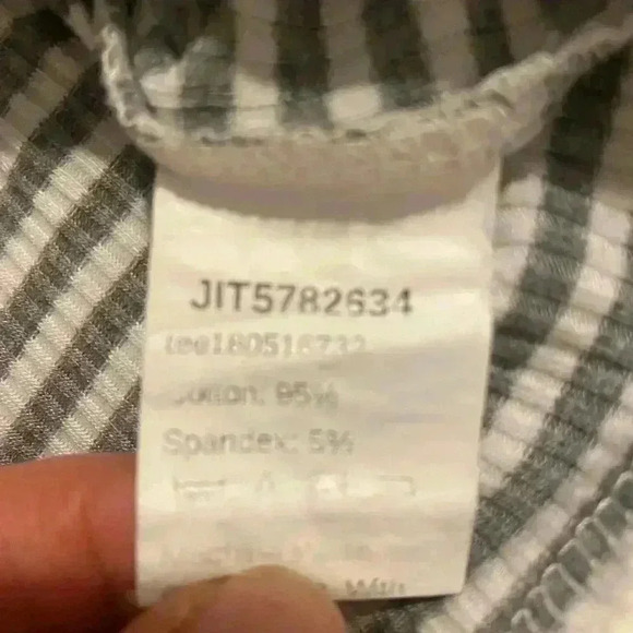 SHEIN tri color top in pink gray & white stripes & white womens size 0XL - Picture 2 of 5